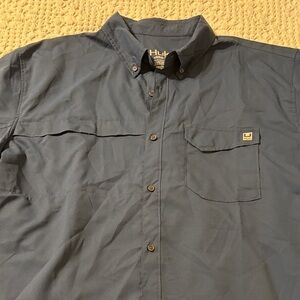 Huk Men's Blue Casual Button-Down Shirt